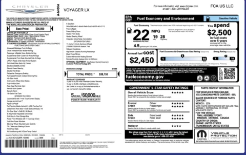 More photos of 2024 Chrysler Voyager LX at Auto Boutique Florida, FL