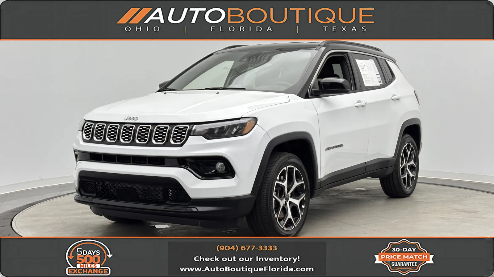 White 2025 Jeep Compass Limited for sale in Jacksonville, FL
