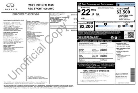 More photos of 2021 INFINITI Q50 RED SPORT 400 at Auto Boutique Florida, FL