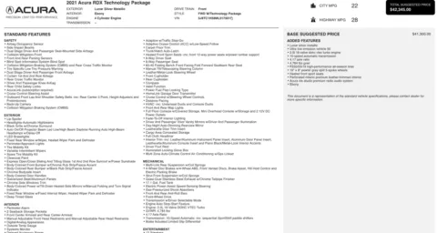 Photos of 2021 Acura RDX w/Technology Package for sale in Jacksonville, FL at Auto Boutique Florida