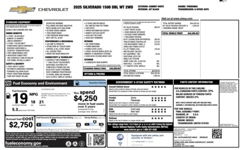 More photos of 2025 Chevrolet Silverado 1500 Work Truck at Auto Boutique Florida, FL