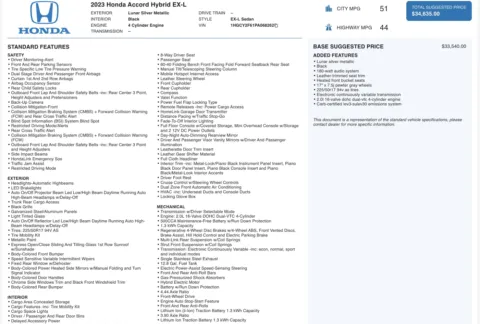 Photos of 2023 Honda Accord Hybrid EX-L for sale in Jacksonville, FL at Auto Boutique Florida