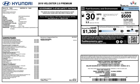 Photos of 2019 Hyundai Veloster 2.0 Premium for sale in Jacksonville, FL at Auto Boutique Florida