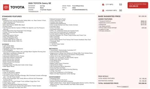 Photos of 2025 Toyota Camry SE for sale in Jacksonville, FL at Auto Boutique Florida