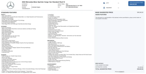 Photos of 2022 Mercedes-Benz Sprinter Cargo Van 1500 for sale in Jacksonville, FL at Auto Boutique Florida