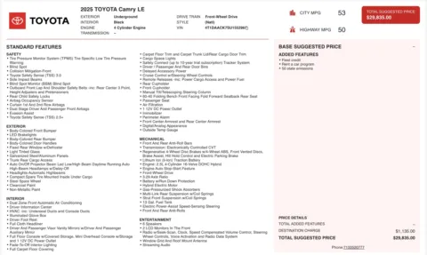 More photos of 2025 Toyota Camry LE at Auto Boutique Florida, FL