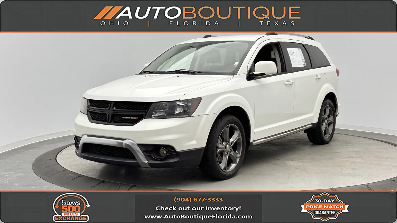 White 2016 Dodge Journey Crossroad Plus for sale in Jacksonville, FL
