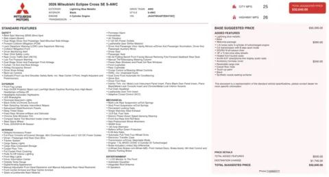 More photos of 2026 Mitsubishi Eclipse Cross SE at Auto Boutique Florida, FL