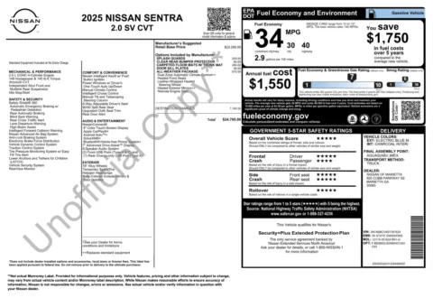 Photos of 2025 Nissan Sentra SV for sale in Jacksonville, FL at Auto Boutique Florida