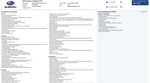 Photos of 2022 Subaru Outback for sale in Jacksonville, FL at Auto Boutique Florida