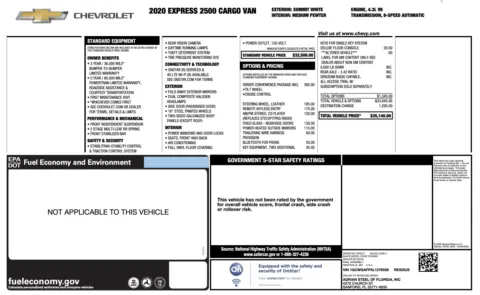 Photos of 2020 Chevrolet Express Cargo Van 2500 for sale in Jacksonville, FL at Auto Boutique Florida