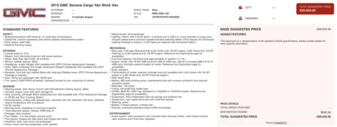 Photos of 2015 GMC Savana Cargo Van 2500 for sale in Jacksonville, FL at Auto Boutique Florida