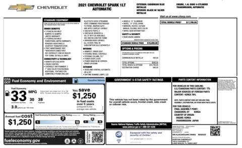 Photos of 2021 Chevrolet Spark 1LT for sale in Jacksonville, FL at Auto Boutique Florida