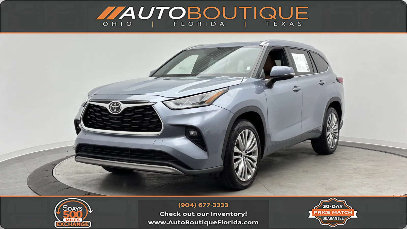 Gray 2023 Toyota Highlander Platinum for sale in Jacksonville, FL