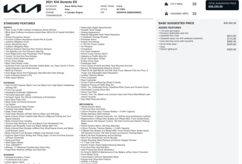 Photos of 2021 Kia Sorento Hybrid EX for sale in Jacksonville, FL at Auto Boutique Florida