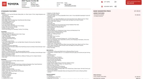 Photos of 2020 Toyota Corolla SE for sale in Jacksonville, FL at Auto Boutique Florida