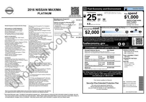 Photos of 2016 Nissan Maxima 3.5 Platinum for sale in Jacksonville, FL at Auto Boutique Florida