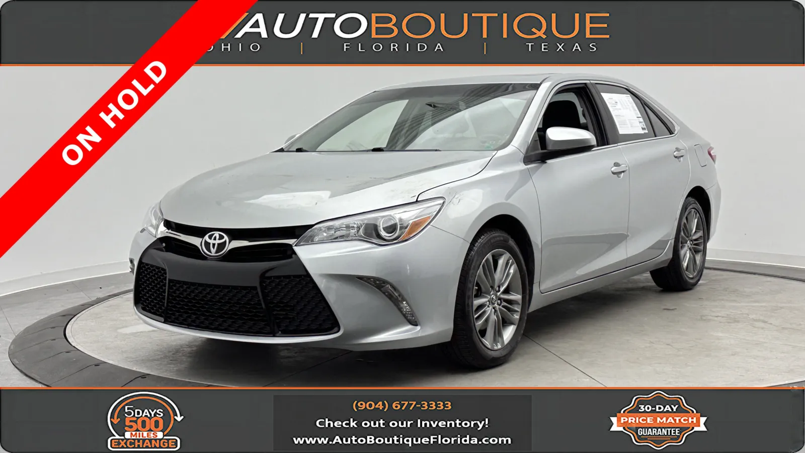 Black 2017 Toyota Camry SE for sale in Jacksonville, FL