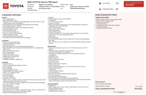 Photos of 2020 Toyota Tacoma TRD Sport for sale in Jacksonville, FL at Auto Boutique Florida