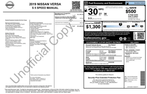 Photos of 2019 Nissan Versa Sedan S for sale in Jacksonville, FL at Auto Boutique Florida