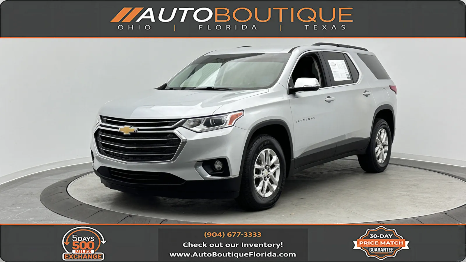 Silver 2020 Chevrolet Traverse LT Cloth for sale in Jacksonville, FL