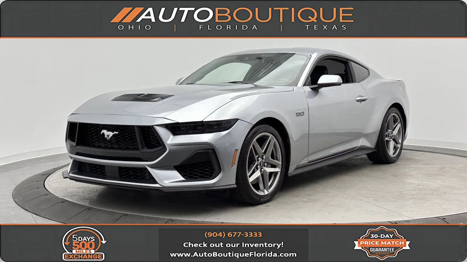 Silver 2024 Ford Mustang GT Premium for sale in Jacksonville, FL