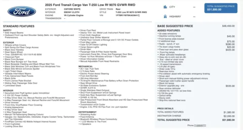 More photos of 2025 Ford Transit Cargo Van 250 at Auto Boutique Florida, FL