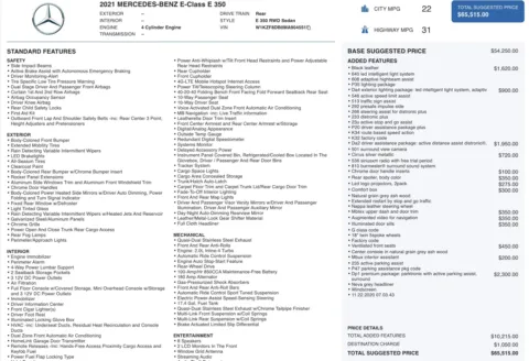 Photos of 2021 Mercedes-Benz E-Class E 350 for sale in Jacksonville, FL at Auto Boutique Florida