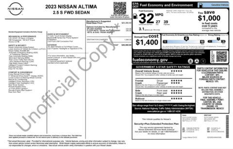 Photos of 2023 Nissan Altima 2.5 S for sale in Jacksonville, FL at Auto Boutique Florida