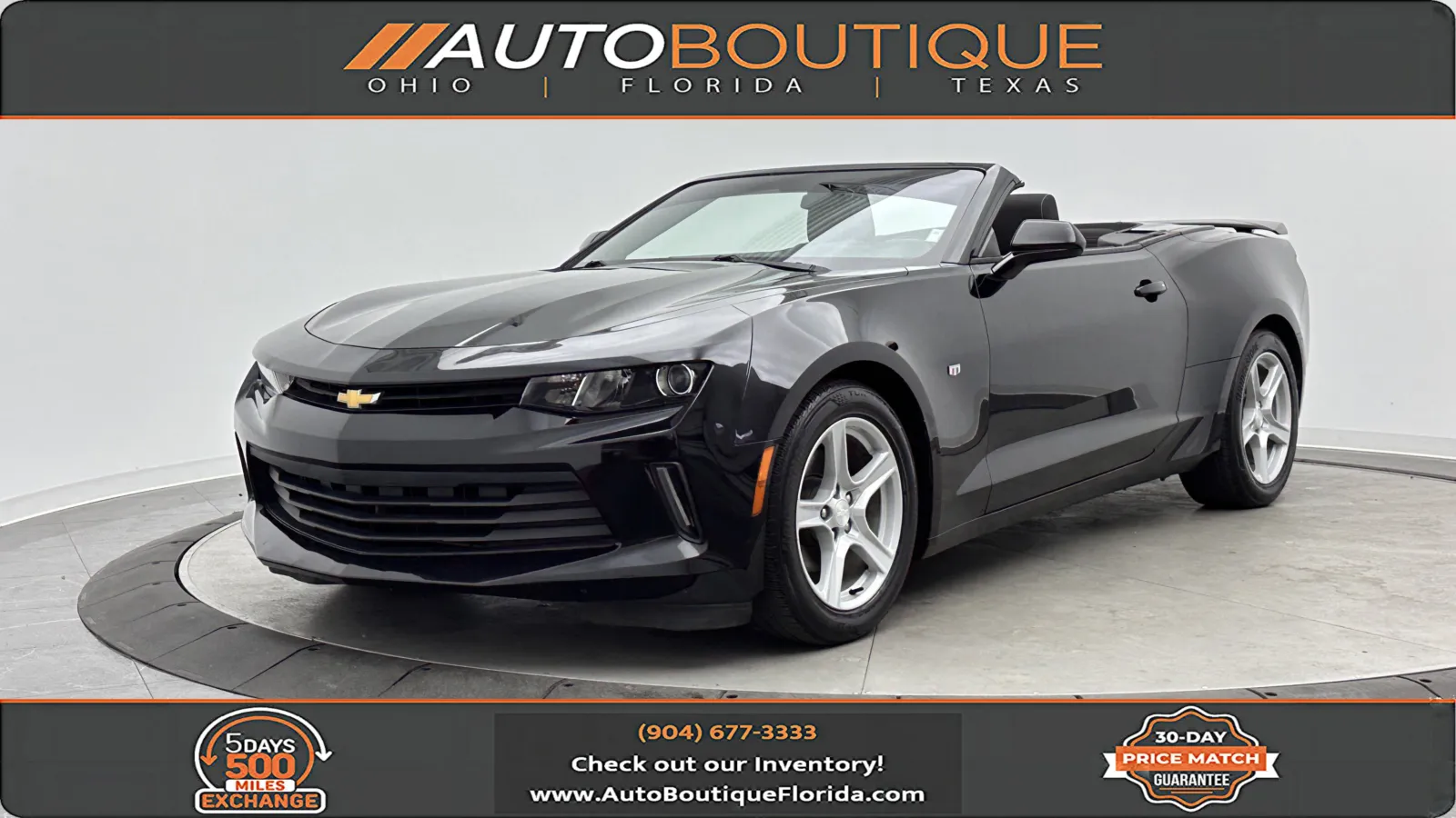 Black 2017 Chevrolet Camaro 1LT for sale in Jacksonville, FL