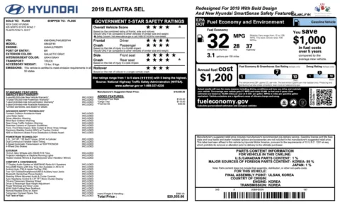 More photos of 2019 Hyundai Elantra SEL at Auto Boutique Florida, FL