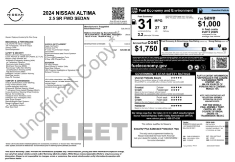 Photos of 2024 Nissan Altima 2.5 SR for sale in Jacksonville, FL at Auto Boutique Florida
