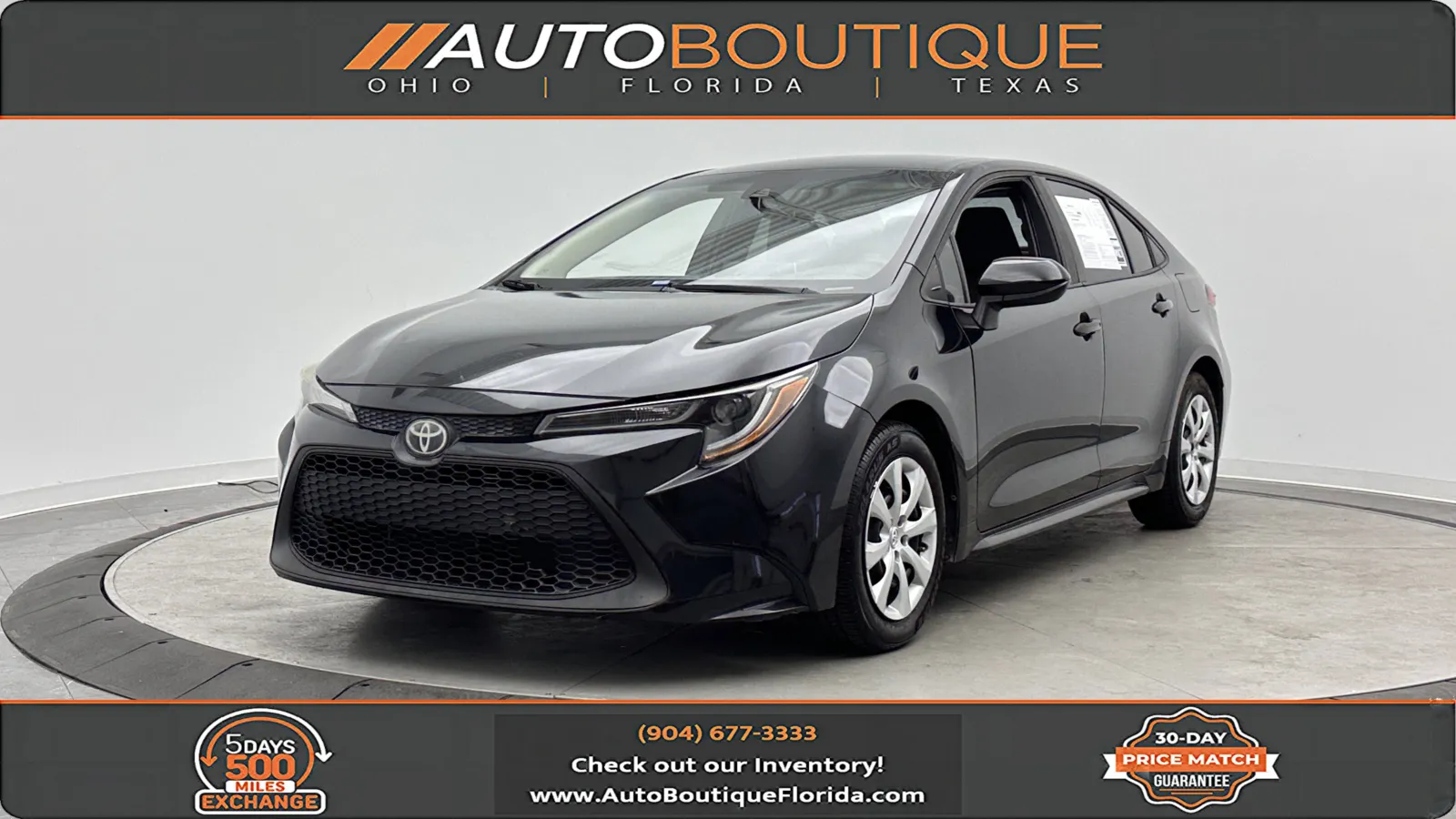 Black 2020 Toyota Corolla LE for sale in Jacksonville, FL