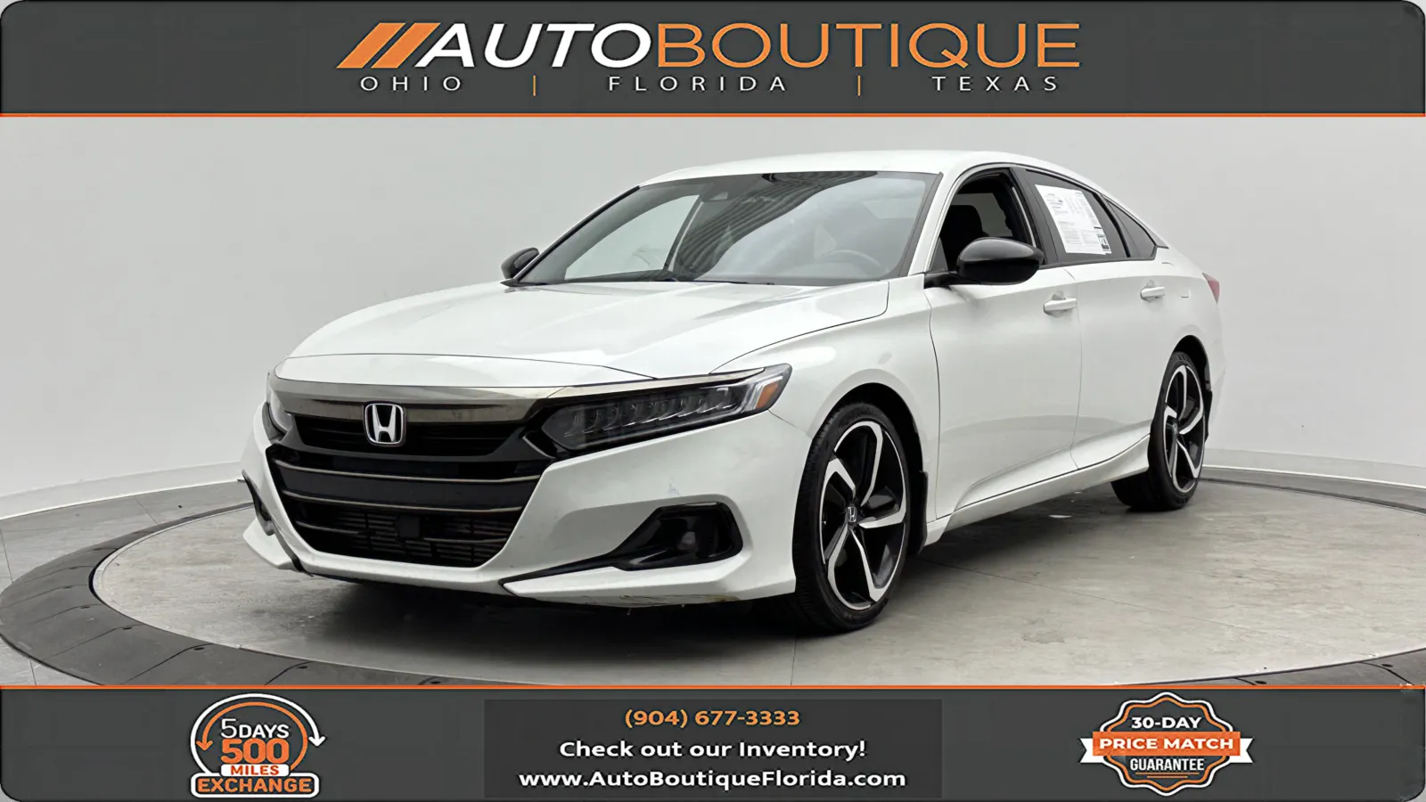 White 2021 Honda Accord Sedan Sport for sale in Jacksonville, FL