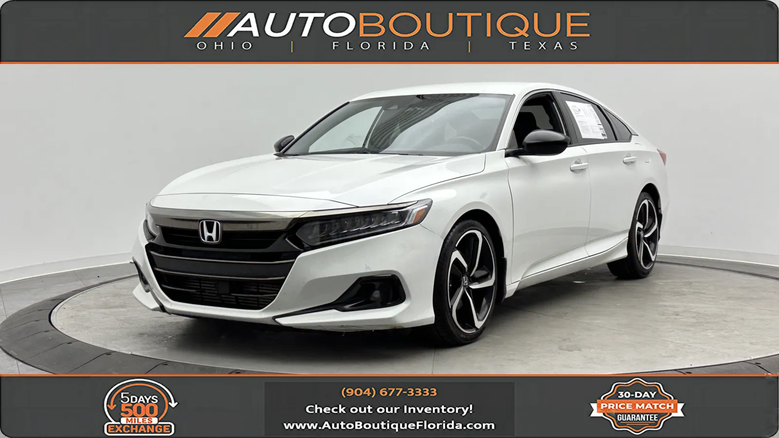 White 2021 Honda Accord Sedan Sport for sale in Jacksonville, FL