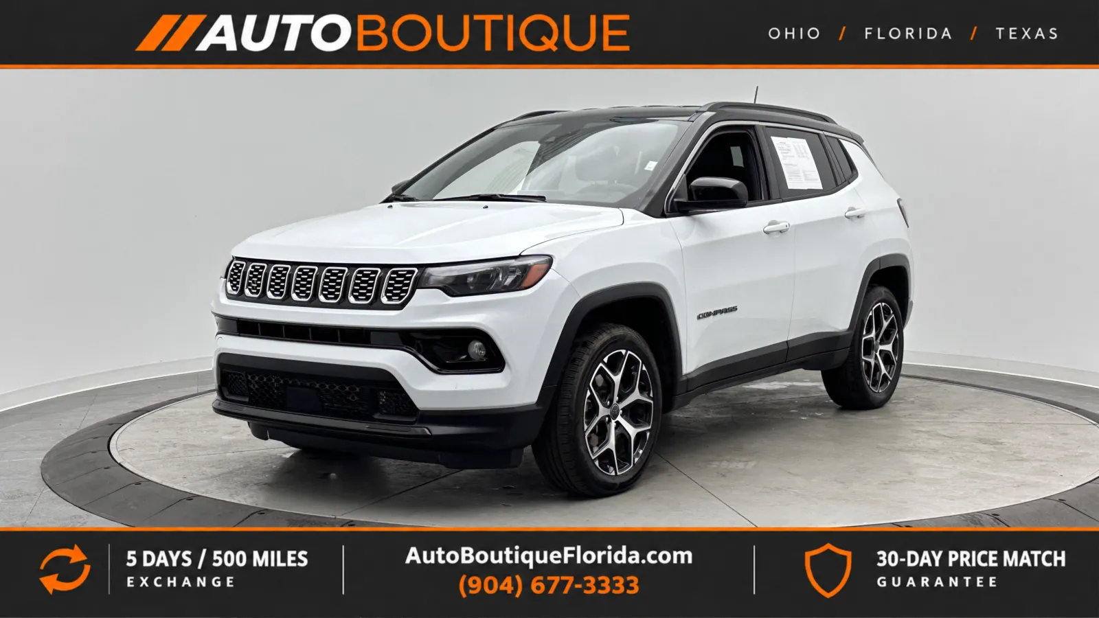White 2025 Jeep Compass Limited for sale in Jacksonville, FL