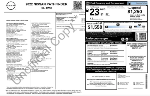 Photos of 2022 Nissan Pathfinder SL for sale in Jacksonville, FL at Auto Boutique Florida