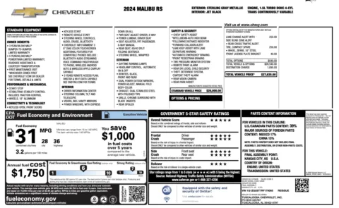 Photos of 2024 Chevrolet Malibu RS for sale in Jacksonville, FL at Auto Boutique Florida