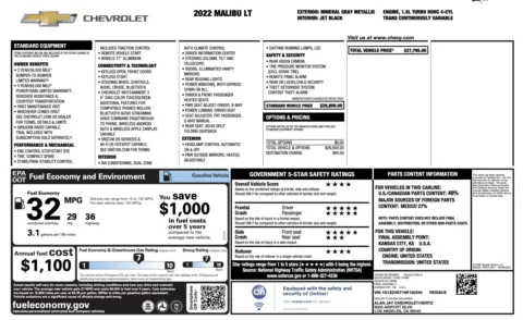 Photos of 2022 Chevrolet Malibu LT for sale in Jacksonville, FL at Auto Boutique Florida