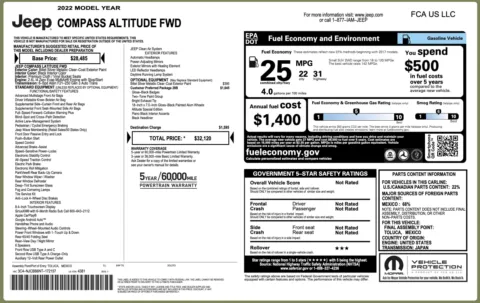 Photos of 2022 Jeep Compass Altitude for sale in Jacksonville, FL at Auto Boutique Florida