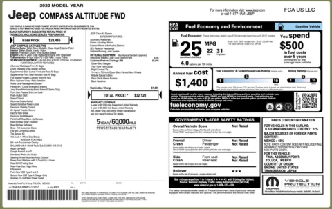 Photos of 2022 Jeep Compass Altitude for sale in Jacksonville, FL at Auto Boutique Florida