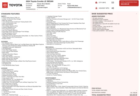 Photos of 2024 Toyota Corolla Hybrid LE for sale in Jacksonville, FL at Auto Boutique Florida