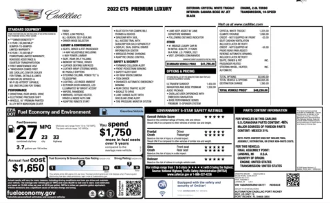 Photos of 2022 Cadillac CT5 Premium Luxury for sale in Jacksonville, FL at Auto Boutique Florida