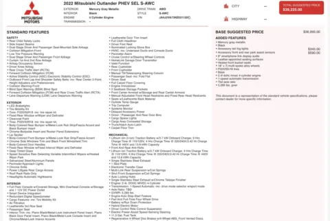 Photos of 2022 Mitsubishi Outlander PHEV SEL for sale in Jacksonville, FL at Auto Boutique Florida