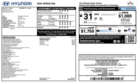 Photos of 2024 Hyundai Venue SEL for sale in Jacksonville, FL at Auto Boutique Florida