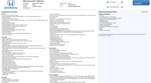 Photos of 2023 Honda HR-V EX-L for sale in Jacksonville, FL at Auto Boutique Florida