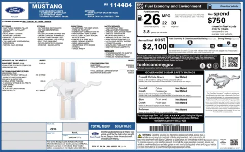 Photos of 2024 Ford Mustang EcoBoost for sale in Jacksonville, FL at Auto Boutique Florida