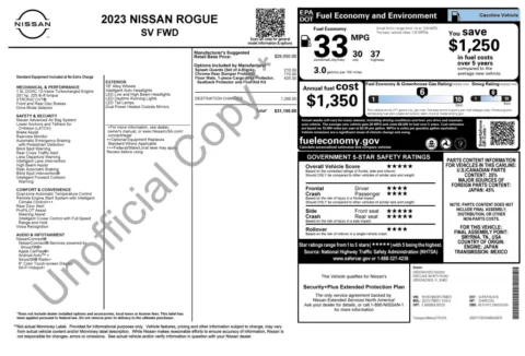 Photos of 2023 Nissan Rogue SV for sale in Jacksonville, FL at Auto Boutique Florida