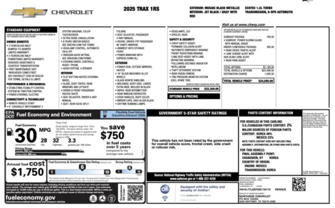 Photos of 2025 Chevrolet Trax 1RS for sale in Jacksonville, FL at Auto Boutique Florida