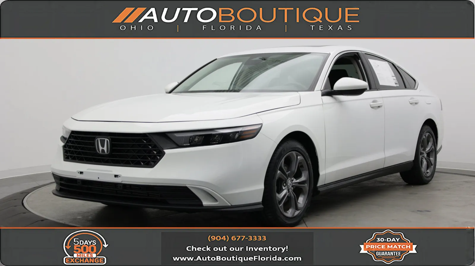 White 2023 Honda Accord Sedan EX for sale in Jacksonville, FL